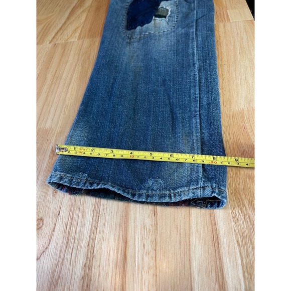 Polo Ralph Lauren Mens 35x30 Patchwork Denim Jeans Fall 2010 Distressed R66SD76 - Picture 12 of 12